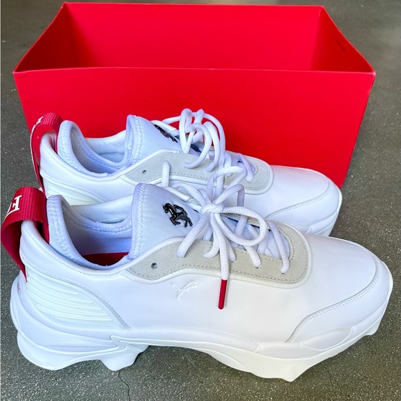 Puma White and Red Sneakers - Picture 1 of 11